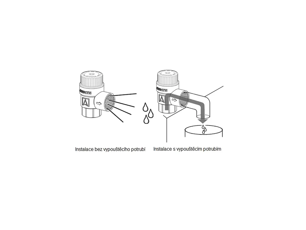 Afriso Pojistný ventil na topení MS, 3 bar MS G 1/2“ x G3/4" AF42390 Originální