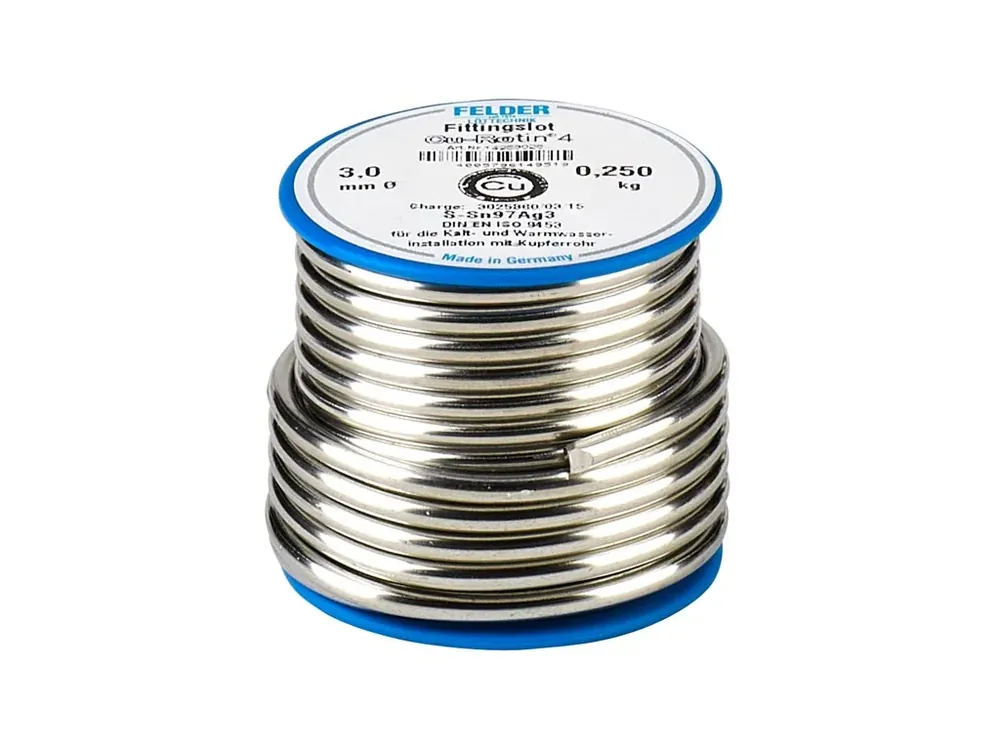 Expresní Doručení Pájka na měkké pájení se stříbrem 250g 3 mm Sn97Ag3 Cu - Rotin 4 FELDER