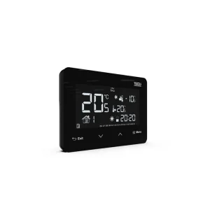 Tech-controllers EU-293 v3 Drátový dvoupolohový pokojový termostat, podomítková montáž, skleněný čelní panel (černý) WG.11.0143 Jen Po Omezenou Doba