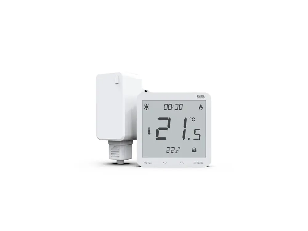 Výhodná Nabídka Tech-controllers EU-297z v2 Bezdrátový dvoupolohový pokojový termostat, podomítková montáž, napájení 230V (bílý) WG.11.0157