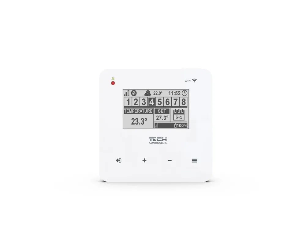 Vysoce Kvalitní Tech-controllers EU-Wifi 8S p Bezdrátový regulátor s Wifi pro řízení bezdrátových elektrických radiátorových servopohonů (8 zón) WG.20.0142
