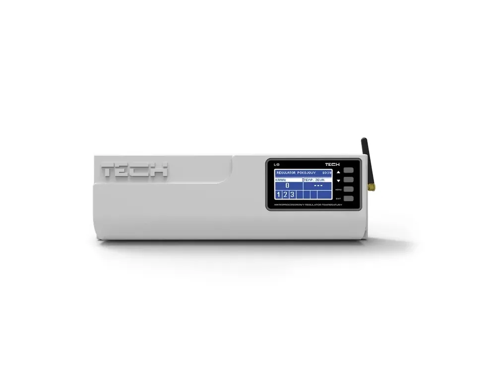 Tech-controllers EU-L-8e Bezdrátový regulátor pro termoelektrické ventily (8 zón) topení/chlazení WG.20.0050 Zlevněný