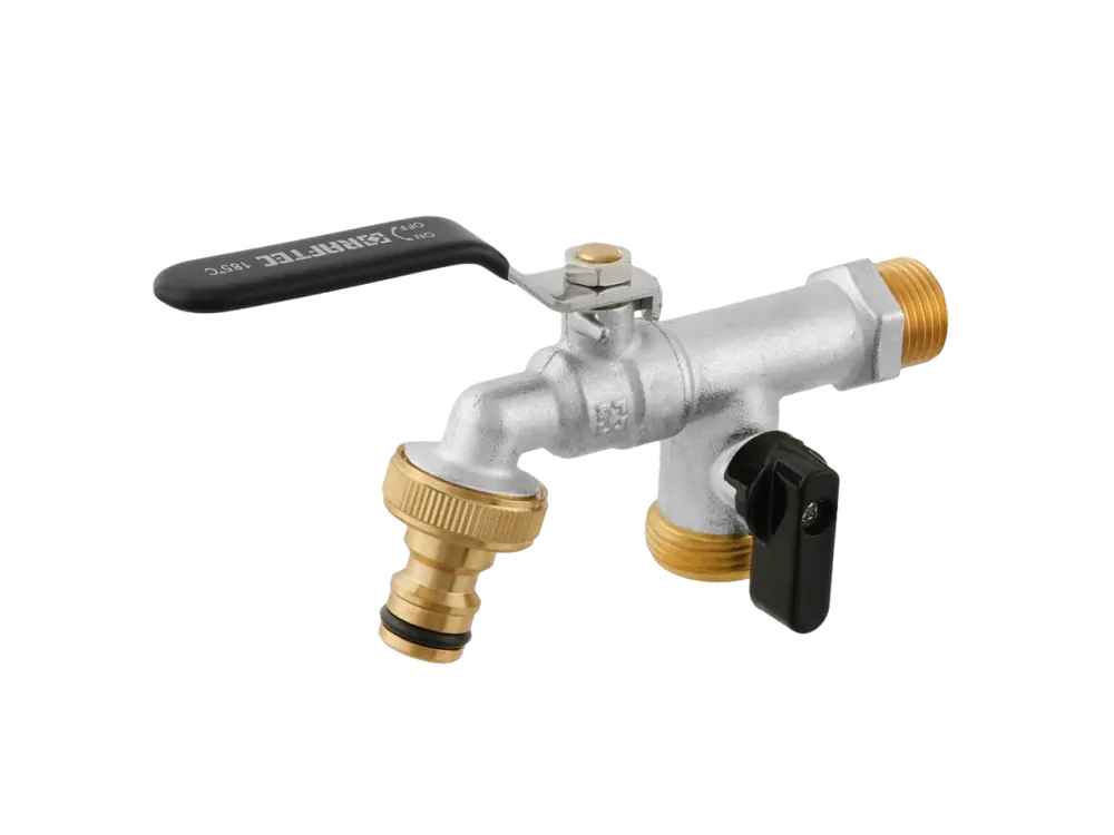 Zahradní kulový kohout 1/2" s dvojitým připojením, RAFTEC (KP0102) Horká Nabídka