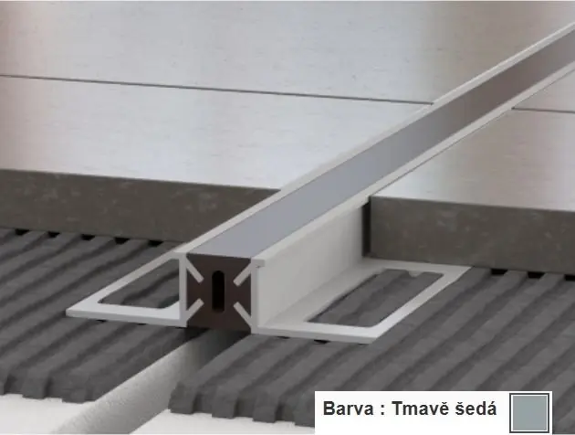 PROFIL-EU profil 10x12mm, 2,5m, dilatační s PVC vložkou, přírodní hliník, tmavě šedá Omezená Nabídka