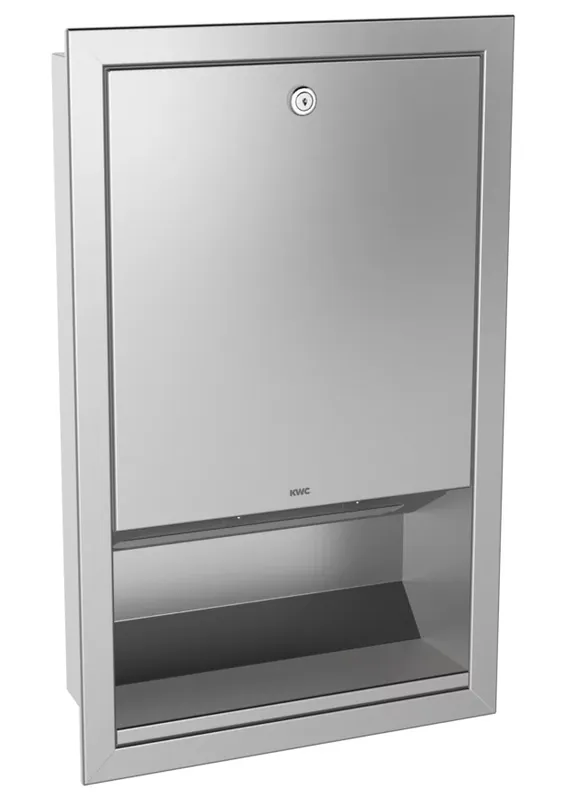 Časově Omezené KWC RODAN RODX600E zásobník na skládané papírové ručníky, se zámkem, vestavný, matná nerez ocel