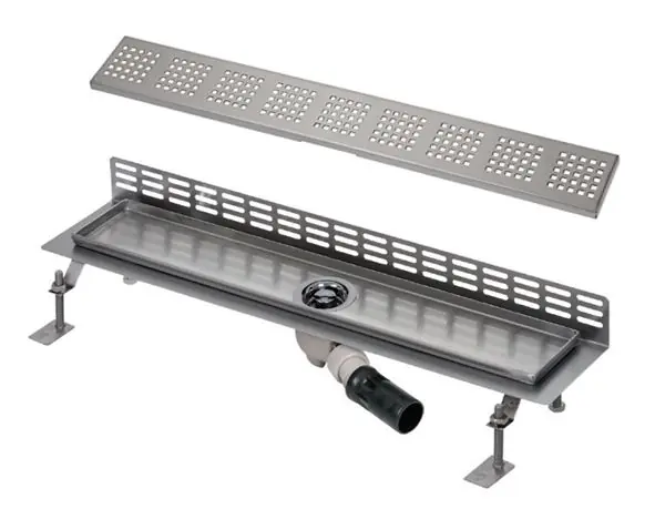 SANELA sprchový žlab 950 mm, ke stěně, boční odtok DN 50, rošt F, matná nerez ocel Expresní Doručení