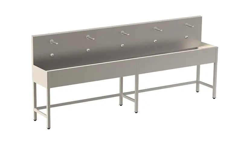 SANELA mycí žlab 300 cm, na podlahu, 5 senzorových baterií, napájení ze sítě, antivandal, nerez Horká Nabídka