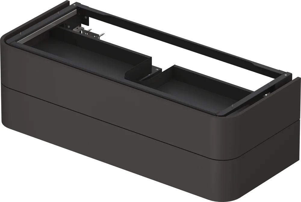 Speciální Cena DURAVIT HAPPY D.2 PLUS skříňka pod umyvadlo 130x40,8x55 cm, 2 zásuvky, Push-open, Graphit super matt