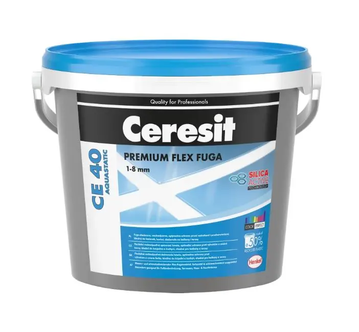 Super Cena CERESIT CE 40 AQUASTATIC flexibilní spárovací hmota pro spáry 1-8 mm, 2 kg, silver