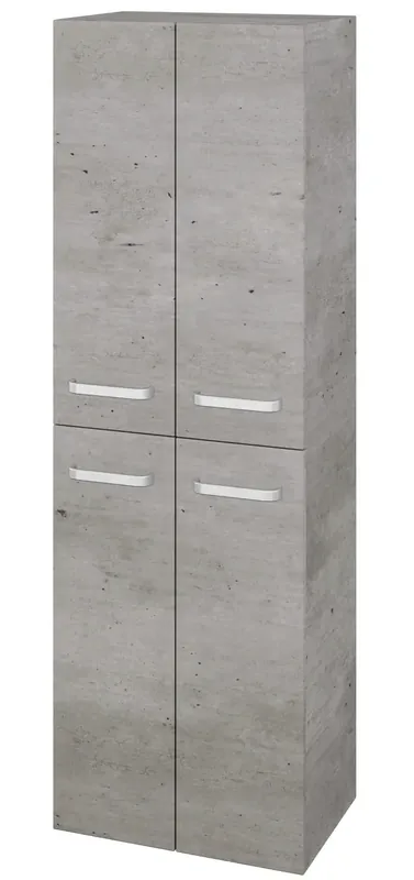 DŘEVOJAS DOS SVD4 50 vysoká skříňka 50x35,2x154,5 cm, 4 dvířka, úchytka hliník mat, beton Nakupujte Hned