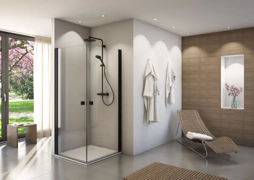 CONCEPT 200 sprchové dveře 90x200 cm, křídlové, černá/čiré sklo Nejprodávanější