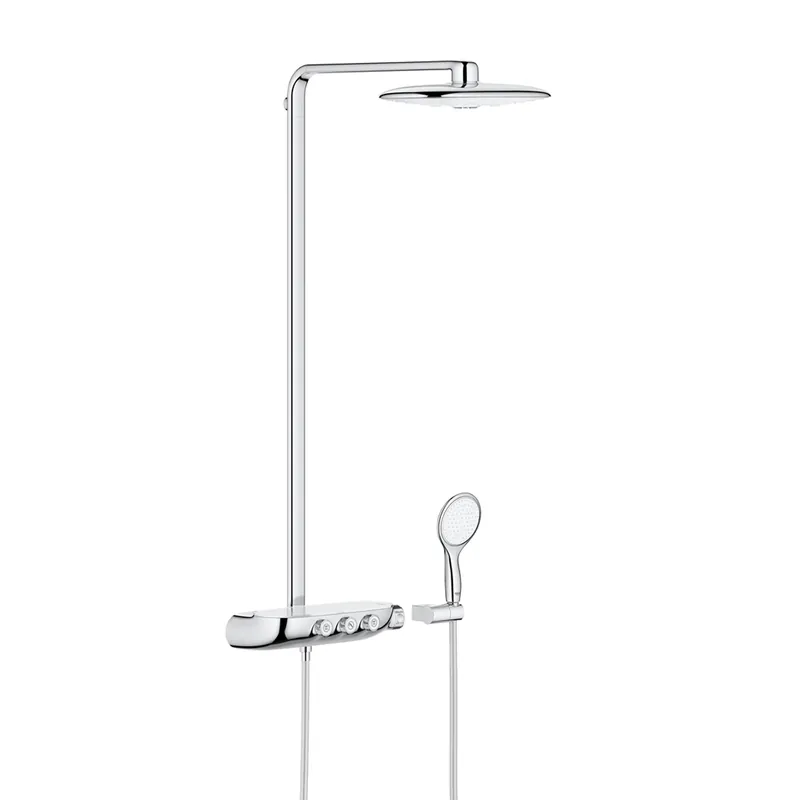 GROHE RAINSHOWER SMARTCONTROL DUO 360 sprchový set s termostatickou baterií, horní sprcha, ruční sprcha se 2 proudy, tyč, hadice, měsíční bílá/chrom Zlevněný