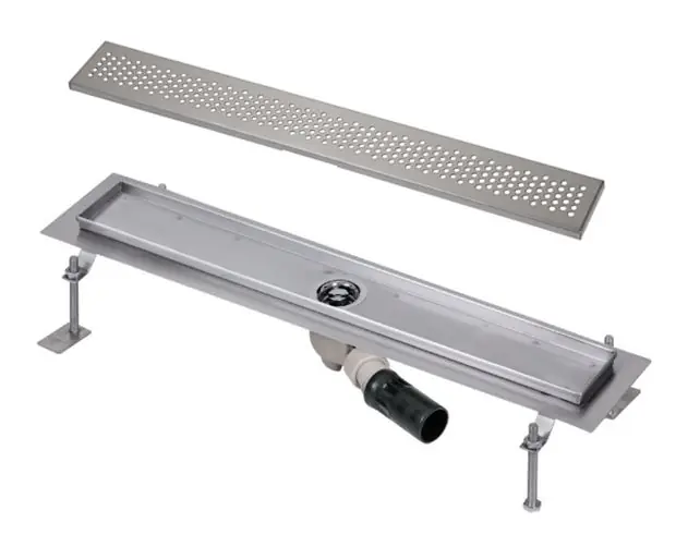 SANELA sprchový žlab 1150 mm, do prostoru, boční odtok DN 50, rošt B, matná nerez ocel Výhodná Nabídka