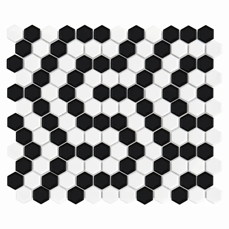 Rychlé Dodání DUNIN HEXAGONIC mozaika 30x26(2,3x2,6)cm, lesk, white black coral