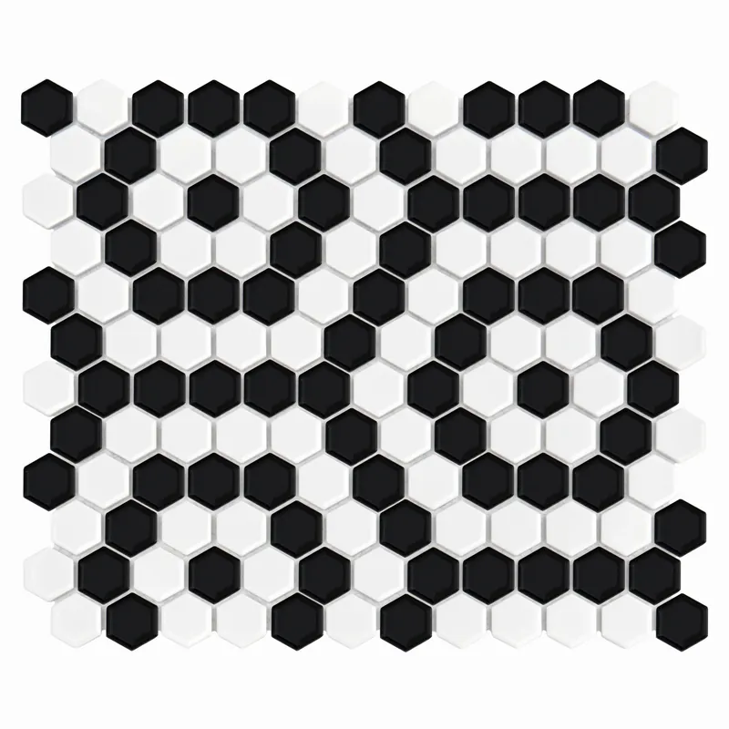 Výhodná Nabídka DUNIN HEXAGONIC mozaika 30x26(2,3x2,6)cm, lesk, white black nano