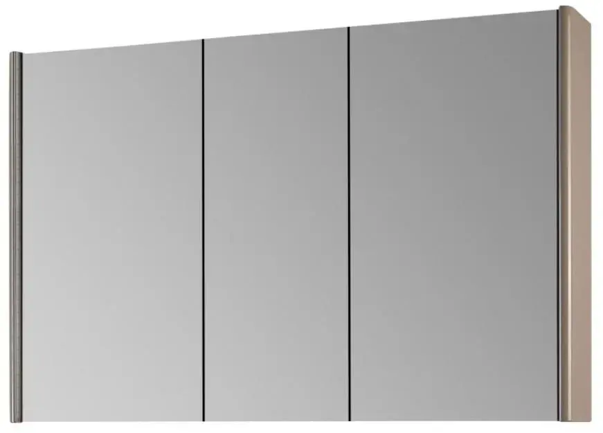 DŘEVOJAS ENZO GA3OE 120 zrcadlová skříňka 115,6x74,1x15,3 cm, osvětlení s regulací stmívání, s vypínačem a el. zásuvkou, lamino/MDF, vysoce lesklá béžová Jen Po Omezenou Doba