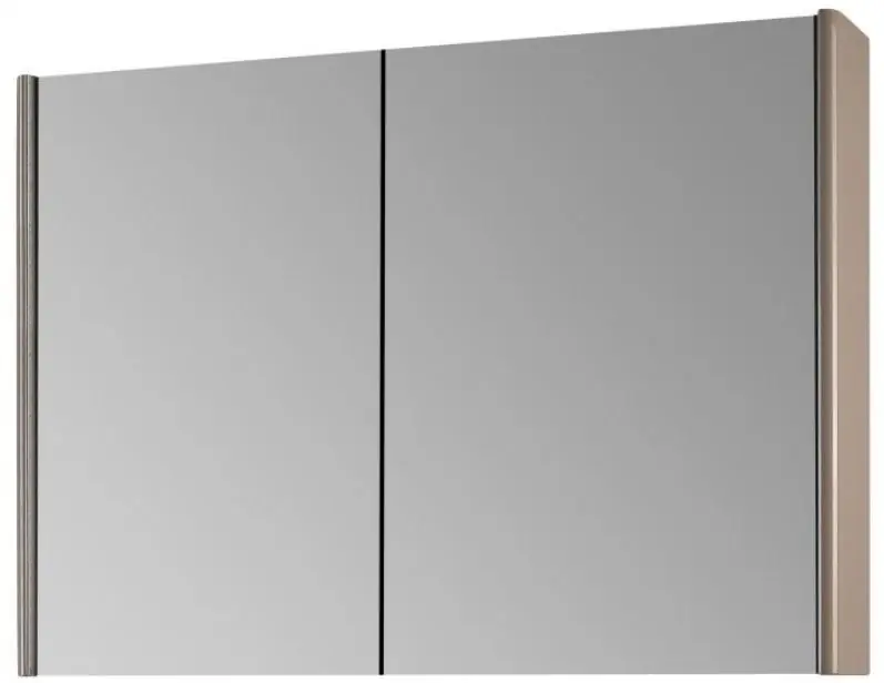 DŘEVOJAS ENZO GA2OE 100 zrcadlová skříňka 95,6x74,1x15,3 cm, osvětlení s regulací stmívání, s vypínačem a el. zásuvkou, lamino/MDF, vysoce lesklá béžová Nejprodávanější
