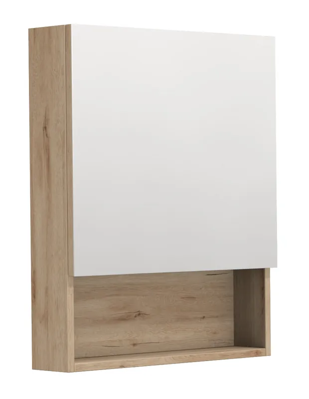 Ověřený INTEDOOR BARI zrcadlová skříňka 60x72x14 cm, s vypínačem a el. zásuvkou, panty vlevo, MDF, dub anniversary