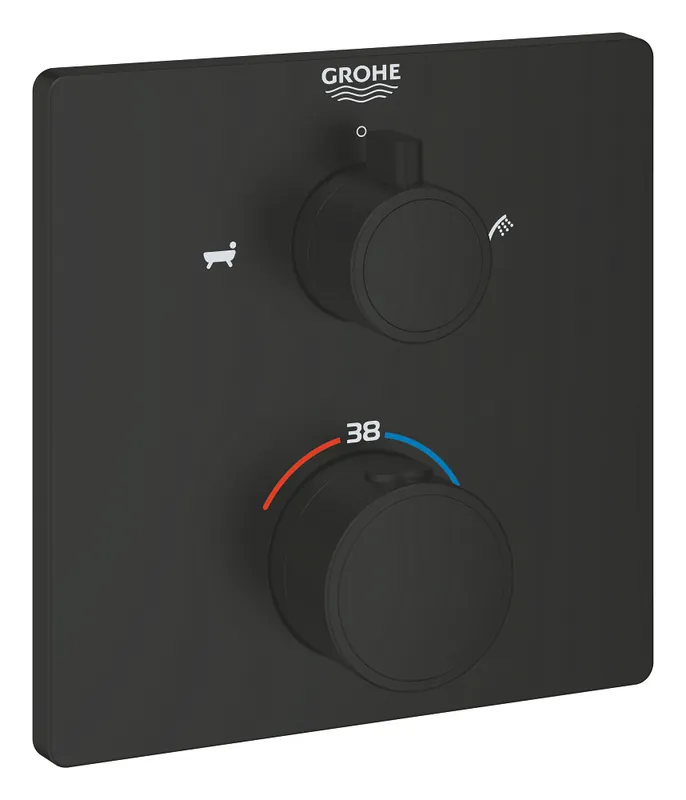 GROHE GROHTHERM vanová podomítková termostatická baterie, pro 2 spotřebiče, matná černá Oblíbený