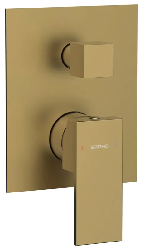 Finální Výprodej SAPHO CUBEMIX podomítková baterie, pro 2 spotřebiče, s tělesem, PVD, matné zlato