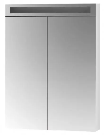 DŘEVOJAS AIR GA2OE 60 zrcadlová skříňka 60x82x13,8 cm, osvětlení, s vypínačem a el. zásuvkou, lamino, lesklá bílá Speciální Cena