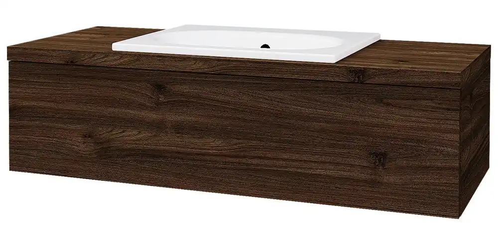 DŘEVOJAS COMO COM SZZ 120 skříňka pod umyvadlo 120x52x33,8 cm, 1 zásuvka, Push-open, teak Horká Nabídka