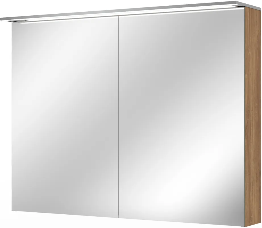 VILLEROY & BOCH VERITY DESIGN 2.0 zrcadlová skříňka 100x76x14,9 cm, osvětlení, se zvětšovacím zrcátkem, vypínačem a el. zásuvkou, Oak Kansas Nová Kolekce