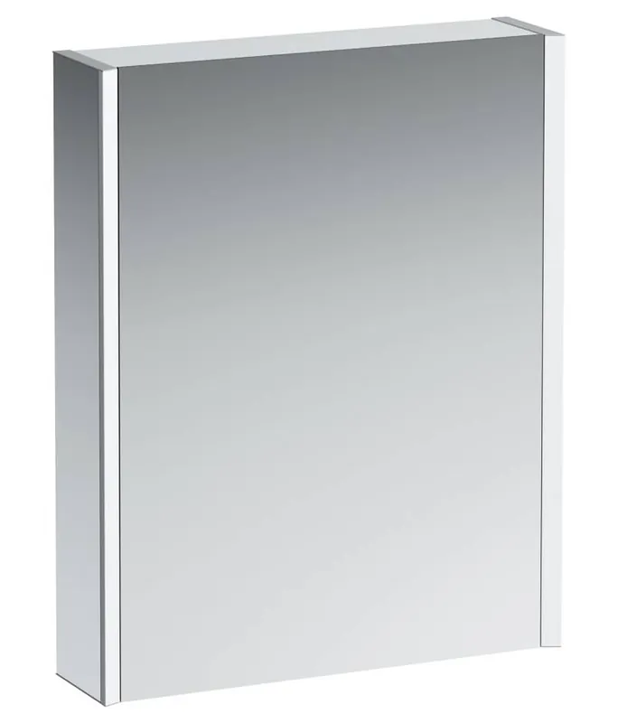 Výhodná Nabídka LAUFEN FRAME 25 zrcadlová skříňka 60x75x15 cm, osvětlení, s vypínačem a el. zásuvkou, panty vlevo, hliník, zrcadlo