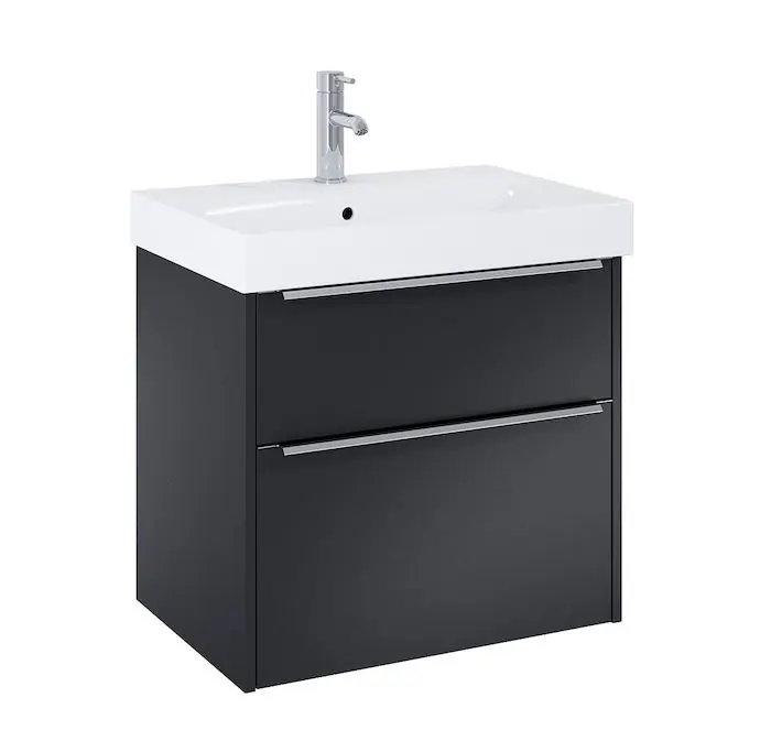JIKA PURE skříňka s umyvadlem 60x44x54 cm, 2 zásuvky, matná černá Speciální Cena