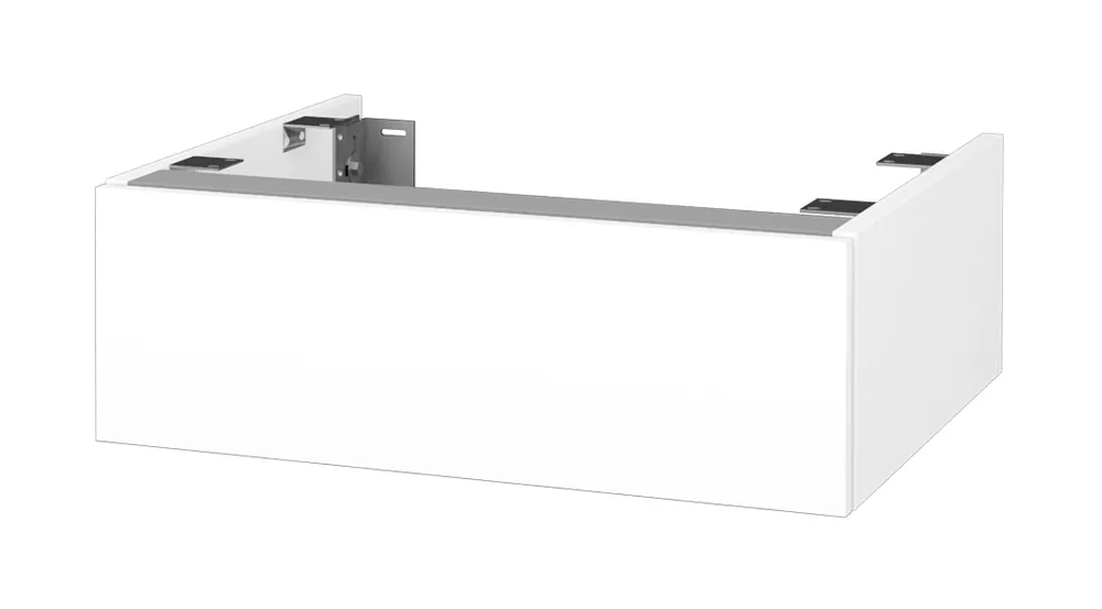 Sezónní Sleva DŘEVOJAS DSD SZZ 60 nízká skříňka 60x50x20 cm, 1 zásuvka, Push-open, lesklá bílá/bílá vysoký lesk