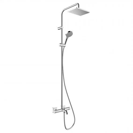 Nízká Cena HANSGROHE VERNIS SHAPE SHOWERPIPE 230 vanová termostatická baterie, s horní a ruční sprchou se 2 proudy, EcoSmart, chrom
