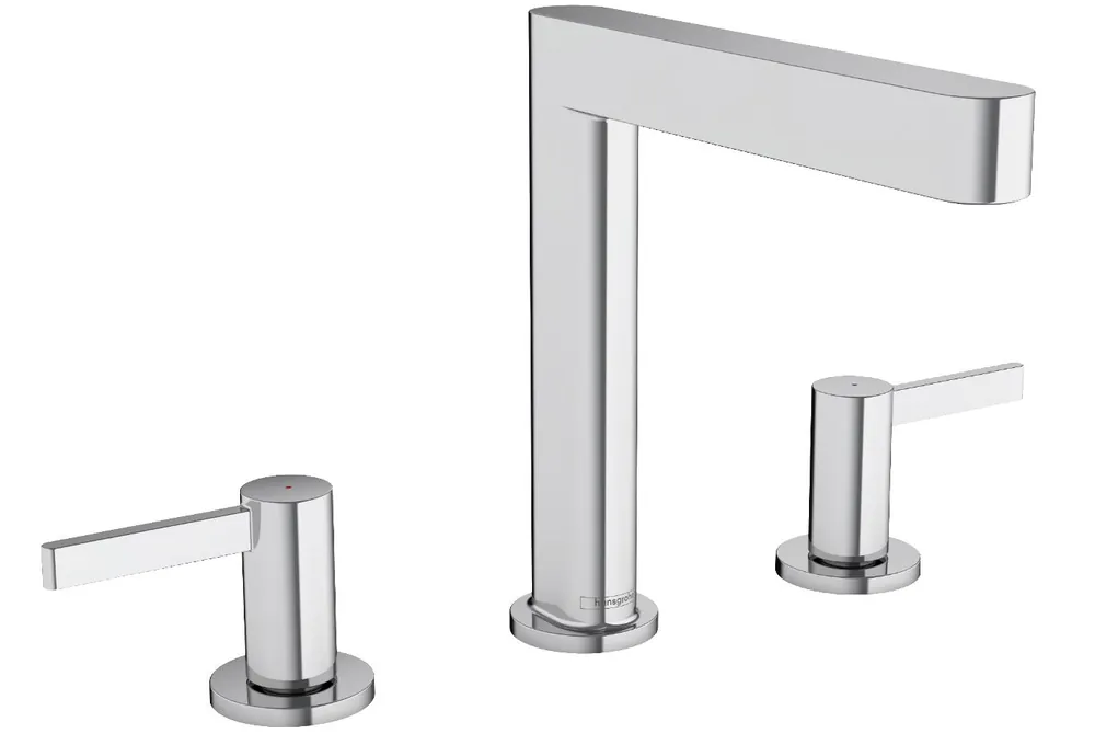 HANSGROHE FINORIS umyvadlová stojánková baterie 3-otvorová, s odtokovou soupravou, EcoSmart, chrom Autentický