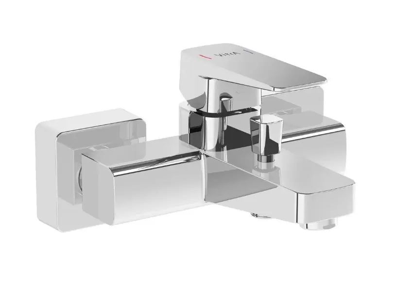 Originální VITRA ROOT SQUARE vanová nástěnná baterie, s přepínačem, BluEco, chrom