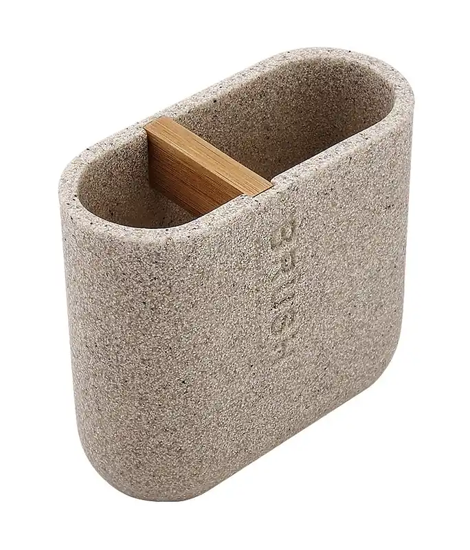 NIMCO KORA nádobka, polyresin, pískově béžová/bambus Nová Kolekce