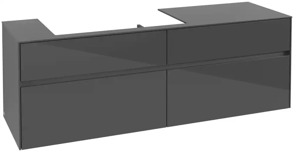 VILLEROY & BOCH COLLARO skříňka pod umyvadlo 160x50x54,8 cm, 4 zásuvky, Glossy Grey Finální Výprodej