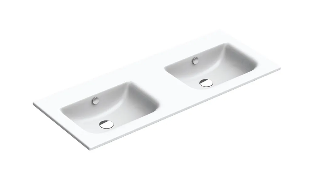 Přímo Od Výrobce CONCEPT S dvojumyvadlo 125 cm, s přepadem, Cataglaze