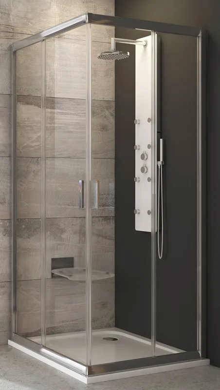RAVAK BLIX BLRV2-80 sprchový kout 80x80 cm, rohový vstup, posuvné dveře, lesk/sklo transparent Nejprodávanější