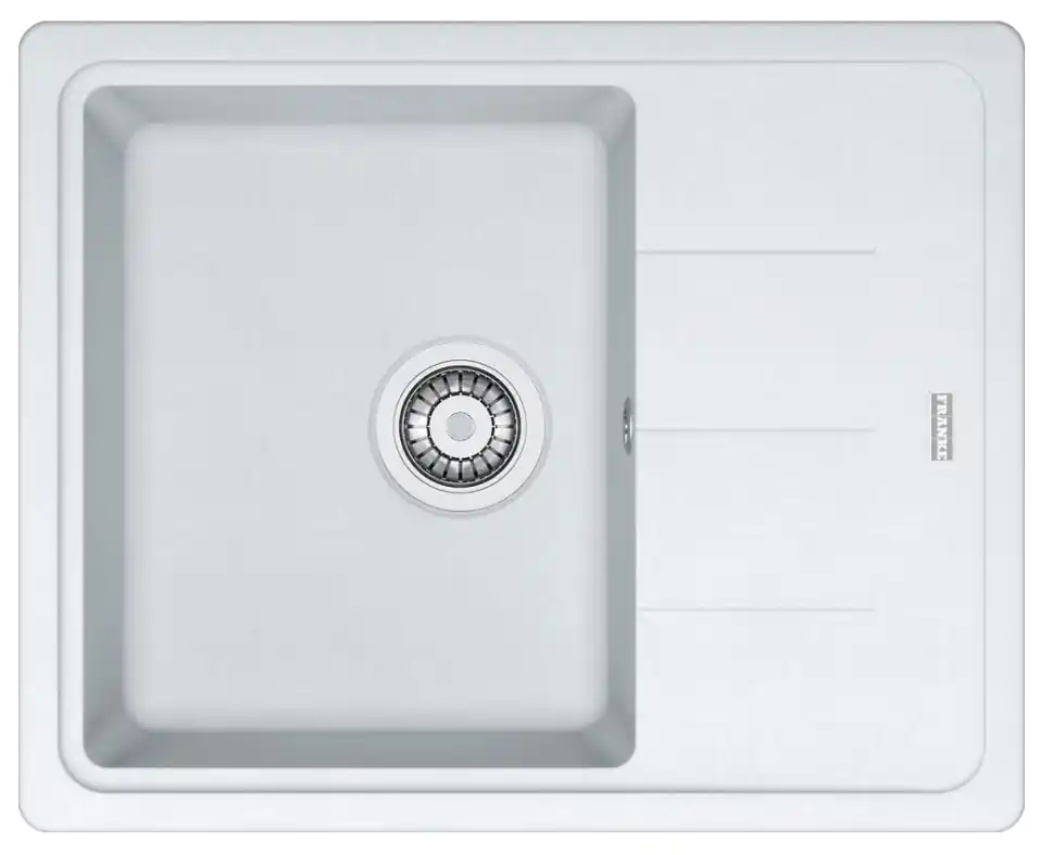 FRANKE BASIS BFG 611-62 fragranitový dřez 620x500 mm, otočný, odkapávač, bílá led Výhodná Nabídka