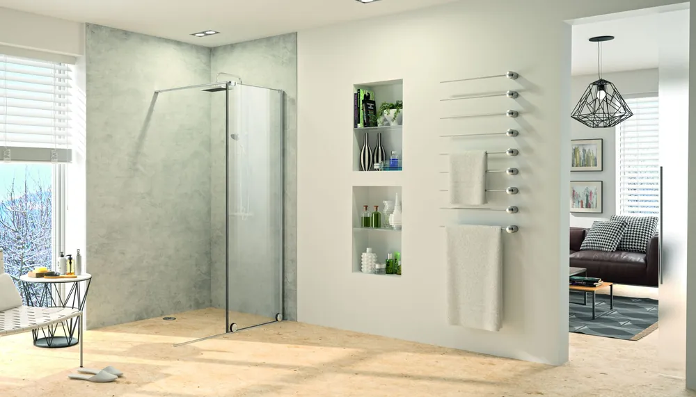 Omezená Nabídka CONCEPT INTENSA sprchové dveře 120x200 cm, posuvné, pravé, stříbrná pololesklá/sklo čiré