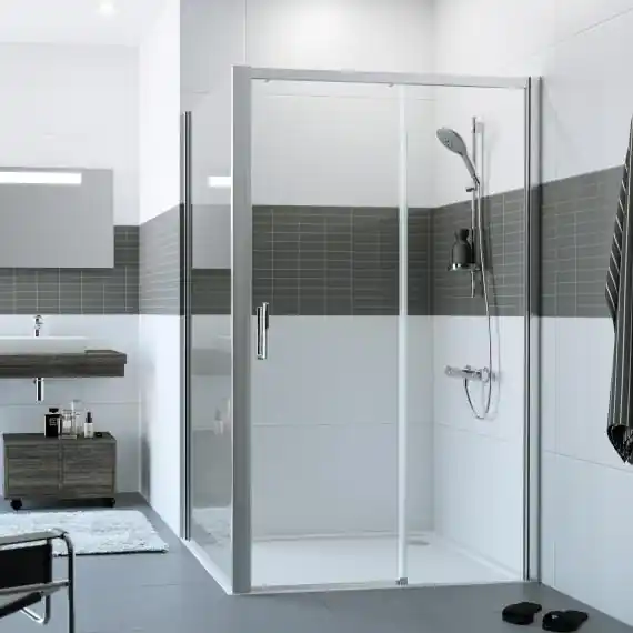 Cenová Bomba HÜPPE CLASSIC 2 EASYENTRY sprchové dveře 130x200 cm, posuvné, pravé, stříbrná pololesk/sklo čiré