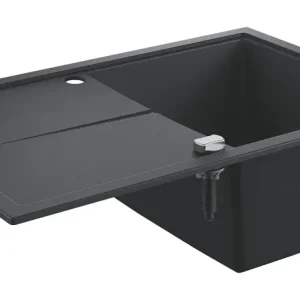 GROHE K400 kompozitní dřez 780x500 mm, otočný, 2 otvory, odkapávač, granitová černá Odeslání Ihned