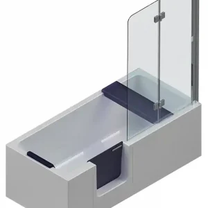 GKI DUOSETLA vana 170x80 cm, s dvířky, se zástěnou a sedátkem, s odnímatelným panelem a rámem, akrylát Nejprodávanější