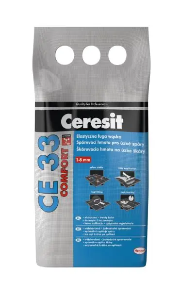 Vrácení Zdarma CERESIT CE 33 COMFORT spárovací hmota pro spáry 1-8 mm, 5 kg, silver