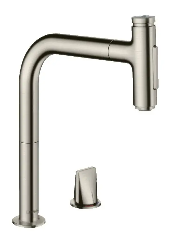 Akce HANSGROHE METRIS SELECT M71 dřezová baterie, s vytahovací sprškou, sBox, nerez