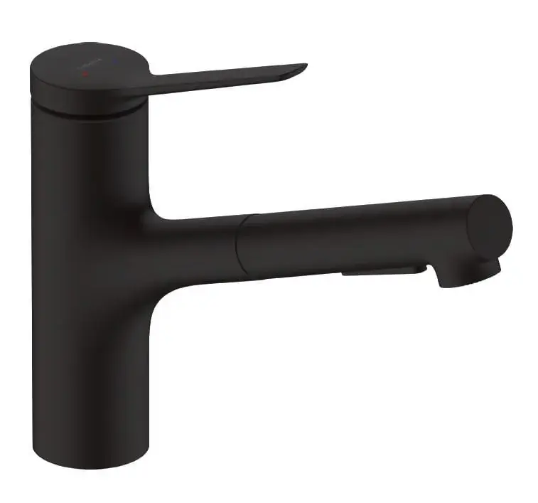 HANSGROHE ZESIS M33 dřezová baterie, s vytahovací sprškou, sBox lite, matná černá Poslední Šance