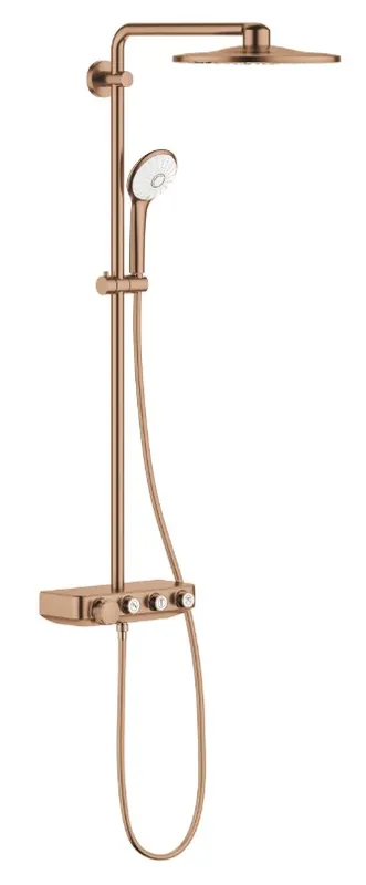 Nakupujte Hned GROHE EUPHORIA SMARTCONTROL SYSTEM 310 DUO sprchový set s termostatickou baterií, horní sprcha, ruční sprcha se 3 proudy, tyč, hadice, kartáčovaný warm sunset