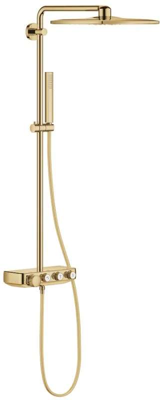 Cenová Bomba GROHE EUPHORIA SMARTCONTROL SYSTEM 310 CUBE DUO sprchový set s termostatickou baterií, horní sprcha se 2 proudy, Water Saving, ruční sprcha, tyč, hadice, cool sunrise