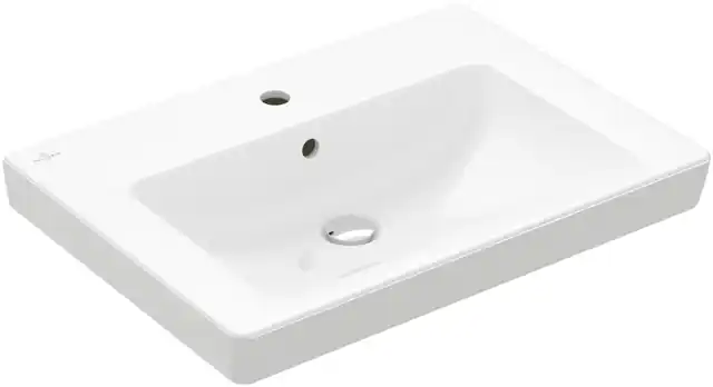 Horká Nabídka VILLEROY & BOCH VERITY DESIGN 2.0 umyvadlo 65 cm, s otvorem pro baterii a přepadem, CeramicPlus, alpská bílá
