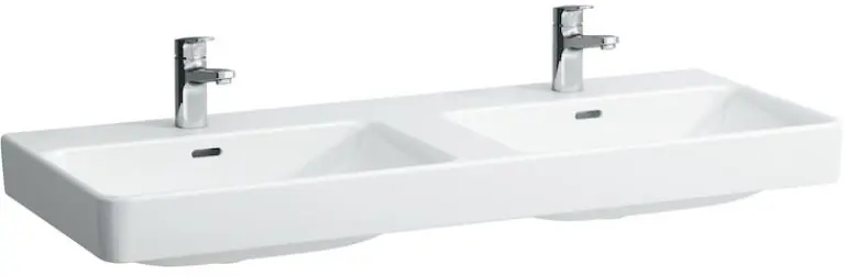 Finální Výprodej LAUFEN PRO S dvojumyvadlo 120 cm, se 2 otvory pro baterie a přepadem, LCC