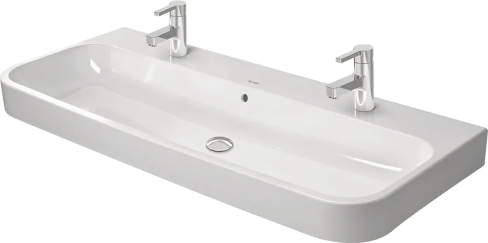 Výprodej DURAVIT HAPPY D.2 umyvadlo 120 cm, se 2 otvory pro baterie a přepadem, broušené